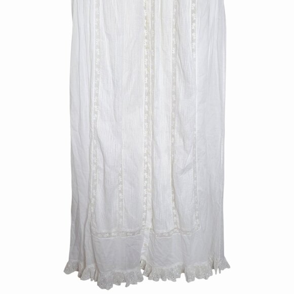 Doen Windsor Salt White Midi Dress Eyelet Lace Ruffle Size M NWOT - Picture 6 of 10